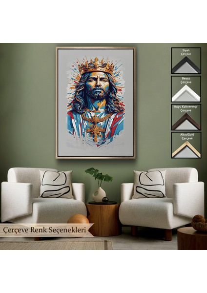 Çerçeveli Dekoratif Kanvas Tablo, Hz Isa Tablosu - JESUS-7927