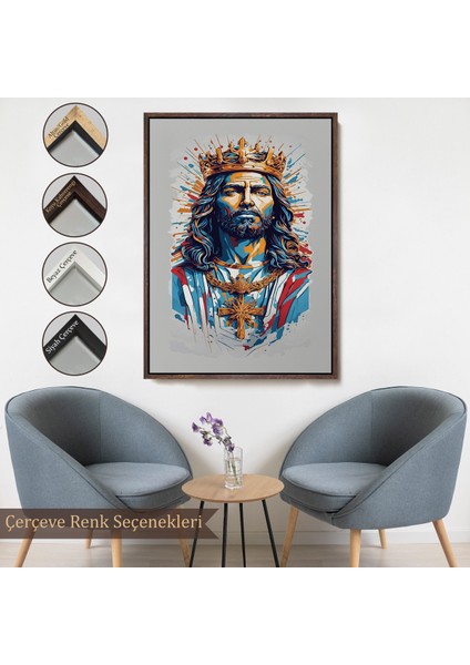 Çerçeveli Dekoratif Kanvas Tablo, Hz Isa Tablosu - JESUS-7927