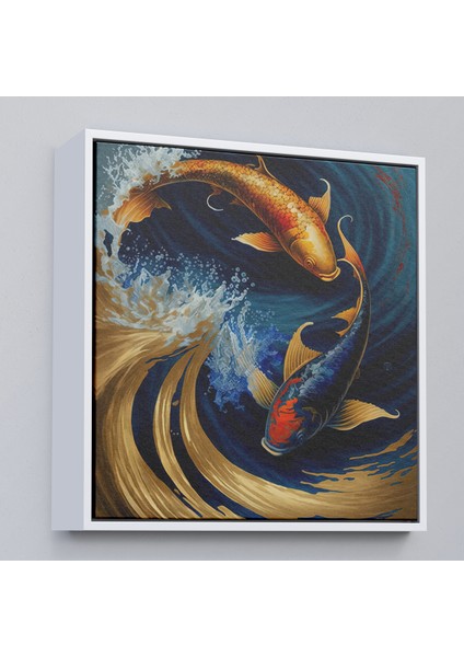 Çerçeveli Dekoratif Kanvas Tablo, Koi Balığı TABLOSU-8346