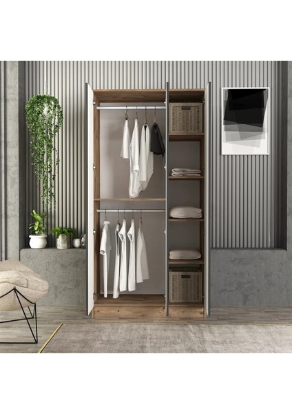 Luna 3 Kapaklı Bazalı Gardırop Tamamı Mdf modelleri