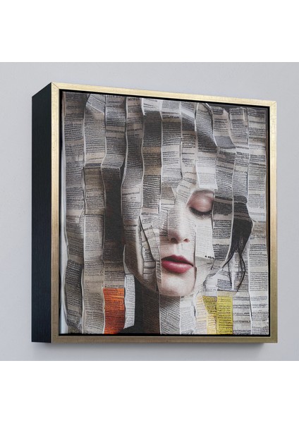 Çerçeveli Dekoratif Kanvas Tablo, Gazete ve Dergilerden Kadın TABLOSU-8365 fiyatları