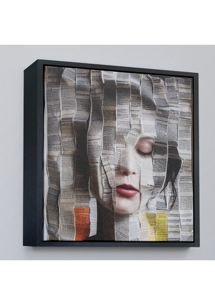Çerçeveli Dekoratif Kanvas Tablo, Gazete ve Dergilerden Kadın TABLOSU-8365 modelleri