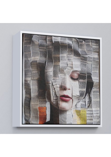 Çerçeveli Dekoratif Kanvas Tablo, Gazete ve Dergilerden Kadın TABLOSU-8365 fırsatları