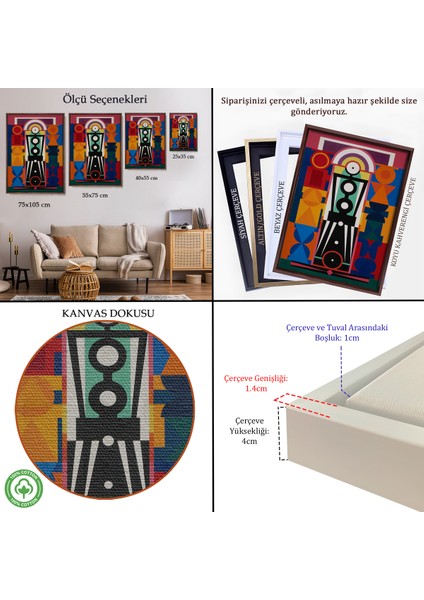 Çerçeveli Dekoratif Kanvas Tablo, Auguste Herbin - Kompozisyon TABLOSU-8093 indirimleri