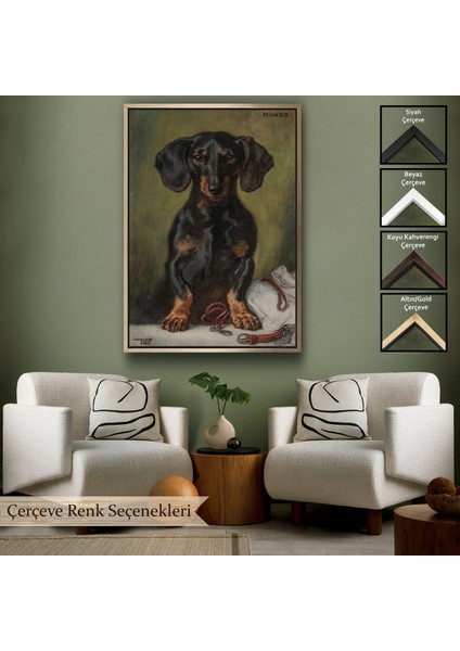 Çerçeveli Dekoratif Kanvas Tablo, Alexander Pock - Sevgili, Tatlı, Zeki, Neşeli, Sadık Mungerl -8107