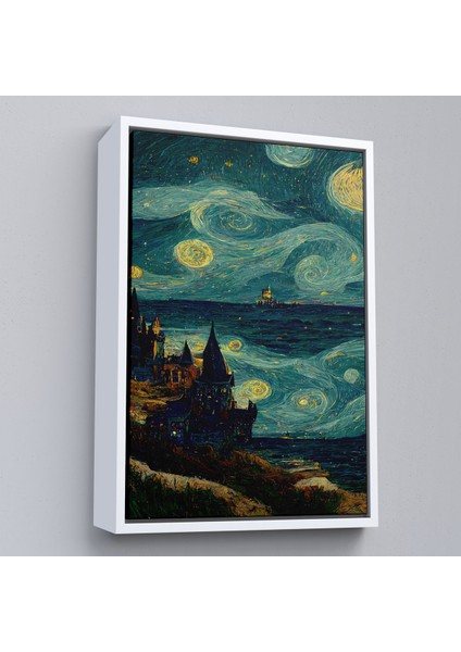 Çerçeveli Dekoratif Kanvas Tablo, Vincent Van Gogh Tarzı Dalgalı Deniz TABLOSU-7689 fiyatları