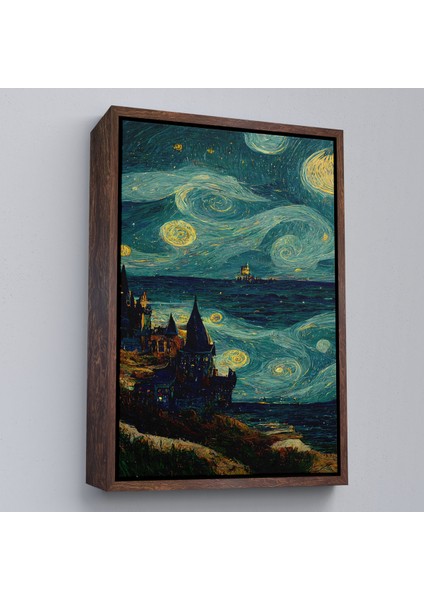 Çerçeveli Dekoratif Kanvas Tablo, Vincent Van Gogh Tarzı Dalgalı Deniz TABLOSU-7689 modelleri