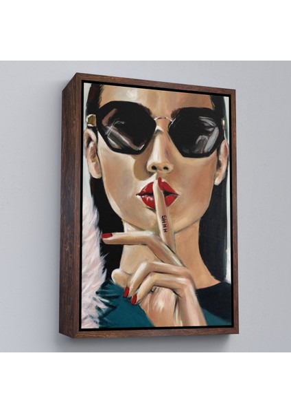 Çerçeveli Dekoratif Kanvas Tablo, Şişşt Yapan Güzel Kadın TABLOSU-7953