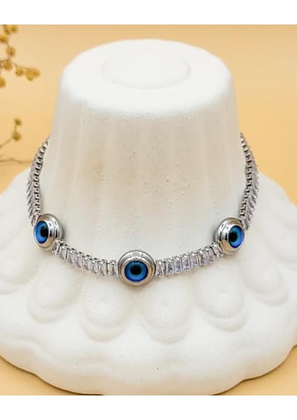 Baget Taşlı Nazar Boncuklu Çelik Bileklik fiyatları