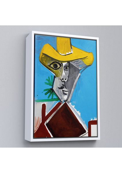 Çerçeveli Dekoratif Kanvas Tablo, Pablo Picasso - Adamın Büstü Tablosu - Buste D'HOMME-8085 fırsatları