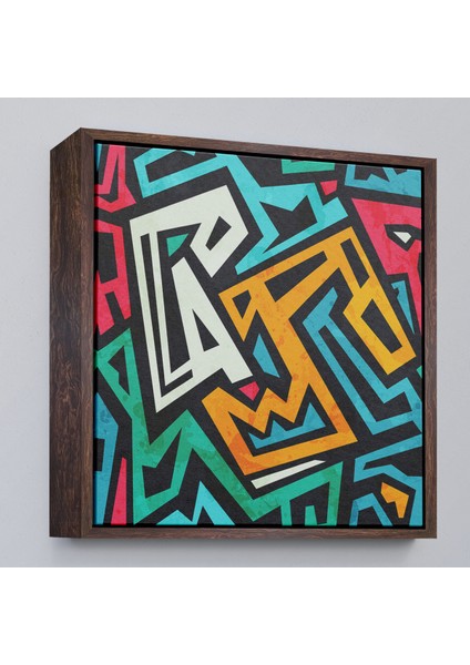 Çerçeveli Dekoratif Kanvas Tablo, Grunge Efektli Renkli TABLO-8317 fiyatları