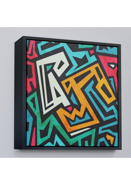 Çerçeveli Dekoratif Kanvas Tablo, Grunge Efektli Renkli TABLO-8317 fırsatları