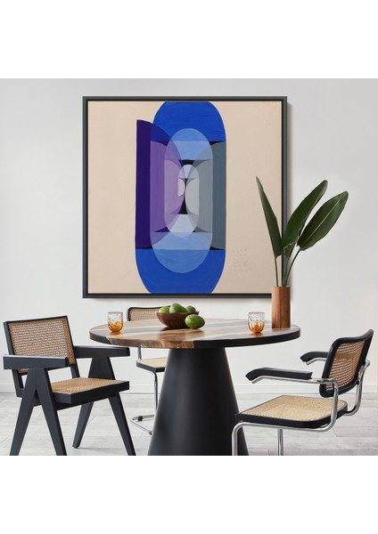 Çerçeveli Dekoratif Kanvas Tablo, Blue Gray Violet Wheel TABLO-8315