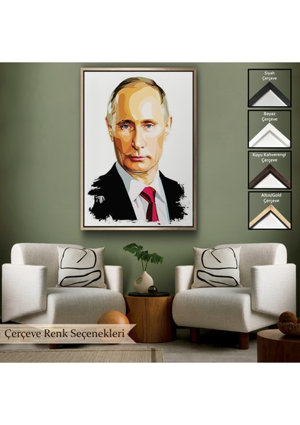 Çerçeveli Dekoratif Kanvas Tablo, Vladimir Putin - Rusya Devlet Başkanı TABLOSU-7958