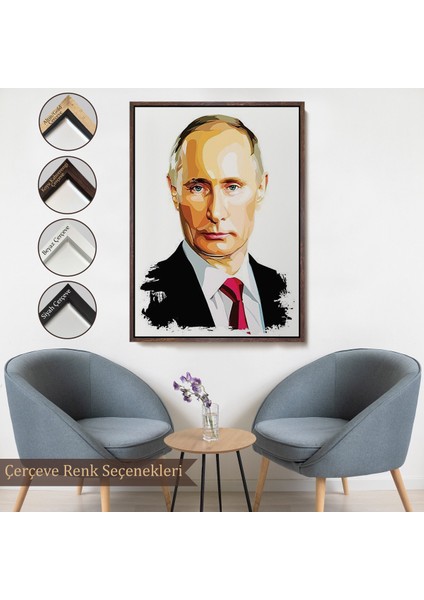 Çerçeveli Dekoratif Kanvas Tablo, Vladimir Putin - Rusya Devlet Başkanı TABLOSU-7958