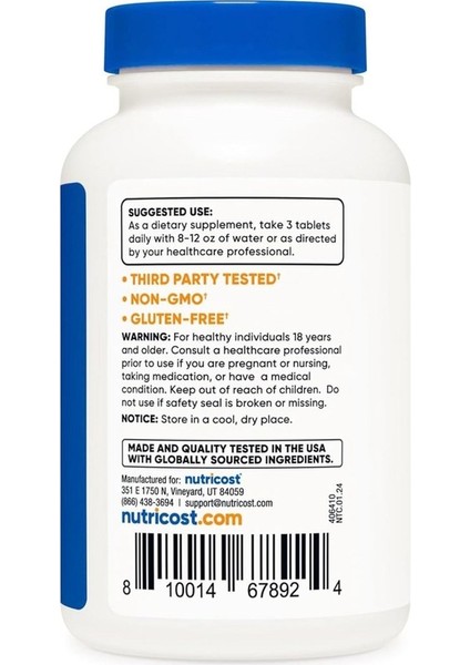 Calcium Magnezyum & Zinc - 1000MG Calcium - 400 Mg Magnezyum - 60 Servis 180 Kapsül.usa Menş fırsatları