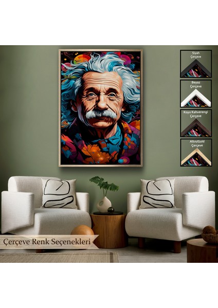 Çerçeveli Dekoratif Kanvas Tablo, Albert Einstein TABLO-7827
