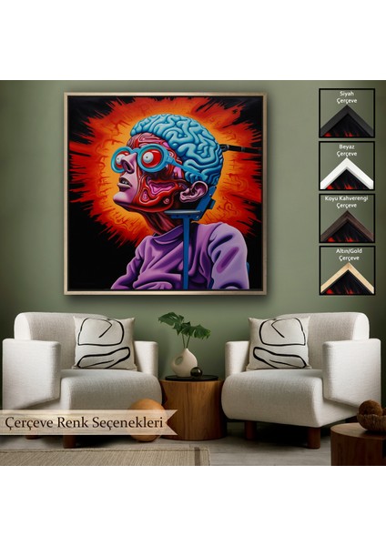 Çerçeveli Dekoratif Kanvas Tablo, Insan Beyni Detaylı Yapısı TABLOSU-8328