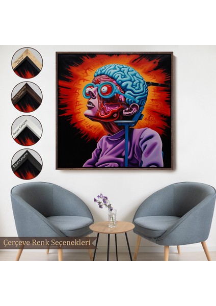 Çerçeveli Dekoratif Kanvas Tablo, Insan Beyni Detaylı Yapısı TABLOSU-8328