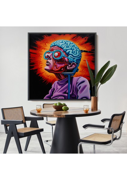 Çerçeveli Dekoratif Kanvas Tablo, Insan Beyni Detaylı Yapısı TABLOSU-8328