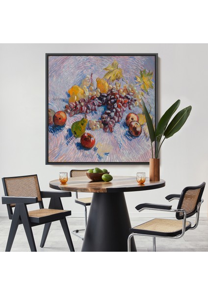 Çerçeveli Dekoratif Kanvas Tablo, Vincent Van Gogh Üzüm Limon Armut ve Elmalar TABLO-8360