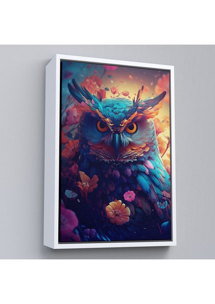 Çerçeveli Dekoratif Kanvas Tablo, Keskin Bakışlı Baykuş TABLOSU-7991 fırsatları