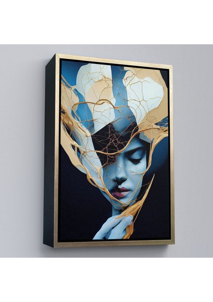 Çerçeveli Dekoratif Kanvas Tablo, Kadın Yüzü Illüstrasyon TABLO-8020