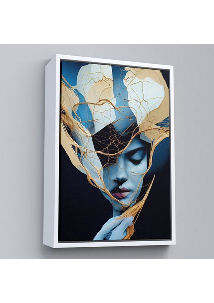 Çerçeveli Dekoratif Kanvas Tablo, Kadın Yüzü Illüstrasyon TABLO-8020 fırsatları