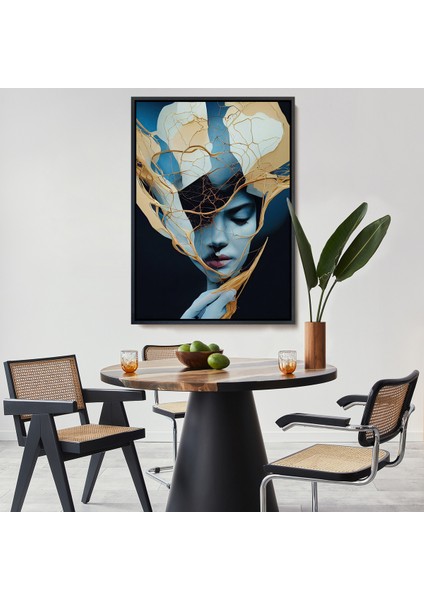 Çerçeveli Dekoratif Kanvas Tablo, Kadın Yüzü Illüstrasyon TABLO-8020