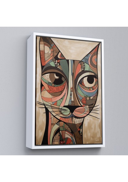 Çerçeveli Dekoratif Kanvas Tablo, Desenli Kedi TABLOSU-7901 fırsatları