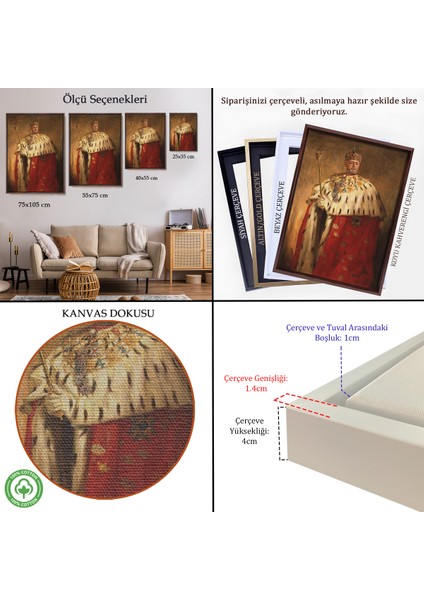 Çerçeveli Dekoratif Kanvas Tablo, Oscar Frederick Ll'nin Portre TABLO-8037 indirimleri