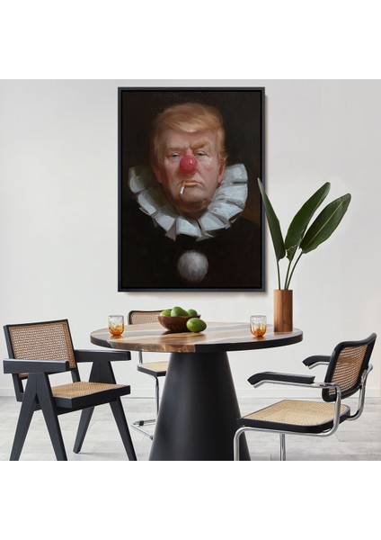 Çerçeveli Dekoratif Kanvas Tablo, Palyaço Donald Trump TABLO-7849