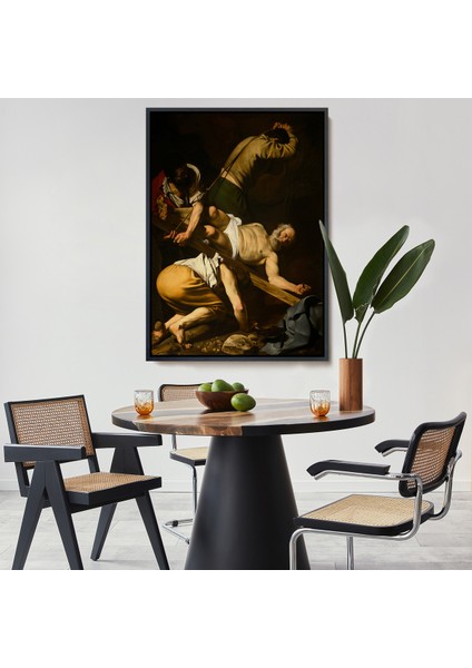 Çerçeveli Kanvas Tablo, Caravaggio -Aziz Petrus'un Çarmıha Gerilmesi-Crucifixion Of Saint PETER-8106