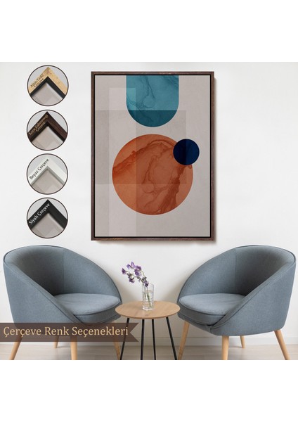 Çerçeveli Dekoratif Kanvas Tablo, Geometrik Soyut TABLO-7870