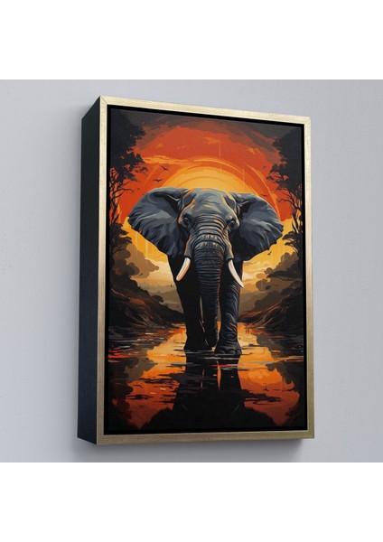 Çerçeveli Dekoratif Kanvas Tablo, Yürüyen Fil TABLO-7895