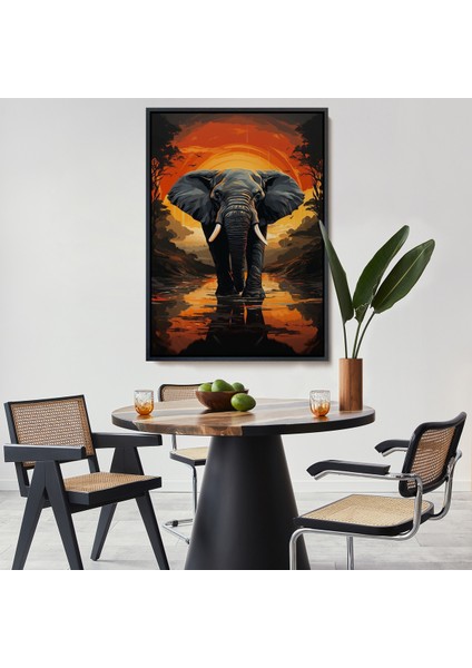 Çerçeveli Dekoratif Kanvas Tablo, Yürüyen Fil TABLO-7895
