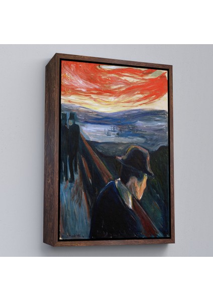 Çerçeveli Dekoratif Kanvas Tablo, Edvard Munch - Çaresizlik Tablosu - DESPAIR-8108