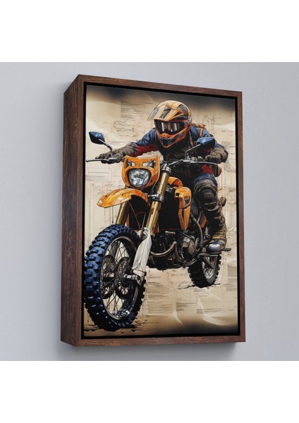 Çerçeveli Dekoratif Kanvas Tablo, Cros Motor Sürücüsü TABLOSU-7898 fiyatları