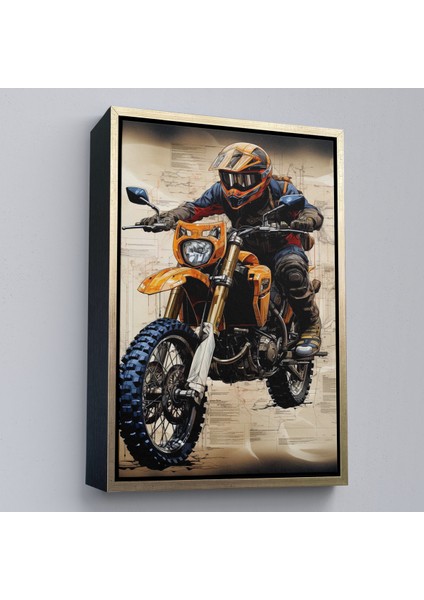 Çerçeveli Dekoratif Kanvas Tablo, Cros Motor Sürücüsü TABLOSU-7898 modelleri