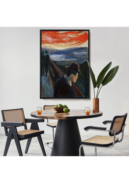 Çerçeveli Dekoratif Kanvas Tablo, Edvard Munch - Çaresizlik Tablosu - DESPAIR-8108