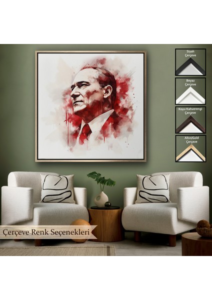Çerçeveli Dekoratif Kanvas Tablo, Atatürk TABLOSU-8332