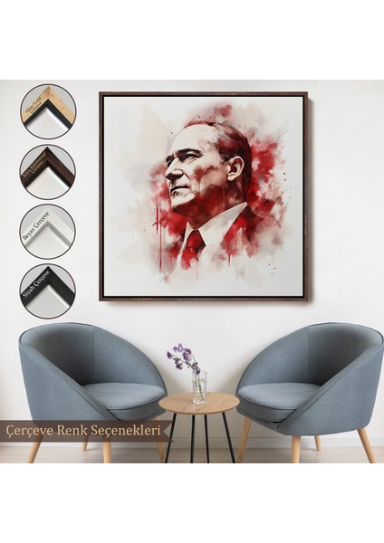 Çerçeveli Dekoratif Kanvas Tablo, Atatürk TABLOSU-8332