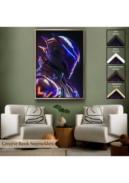 Çerçeveli Dekoratif Kanvas Tablo, Insansı Robot TABLOSU-8016