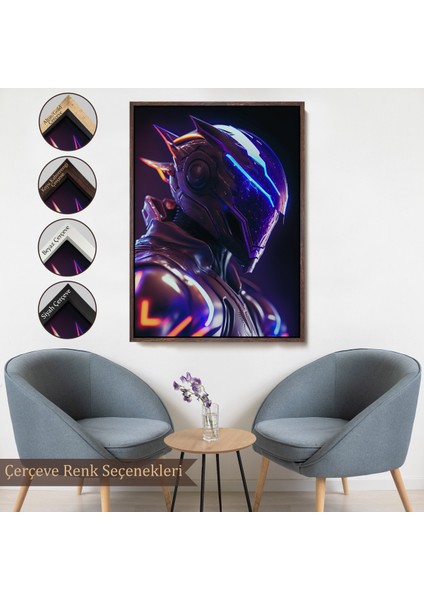Çerçeveli Dekoratif Kanvas Tablo, Insansı Robot TABLOSU-8016