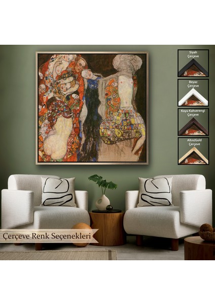 Çerçeveli Dekoratif Kanvas Tablo, Gustav Klimt - Die Braut Unvollende TABLOSU-8339