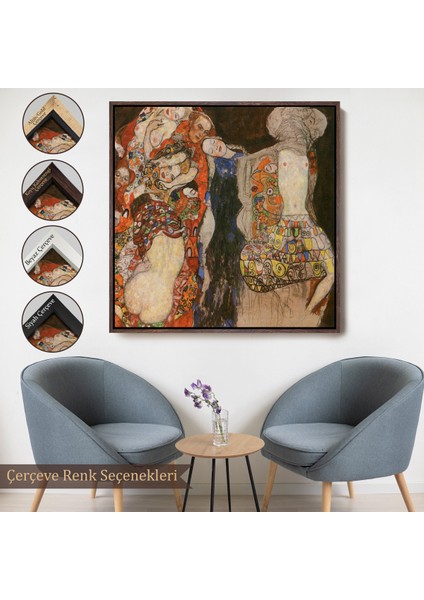 Çerçeveli Dekoratif Kanvas Tablo, Gustav Klimt - Die Braut Unvollende TABLOSU-8339