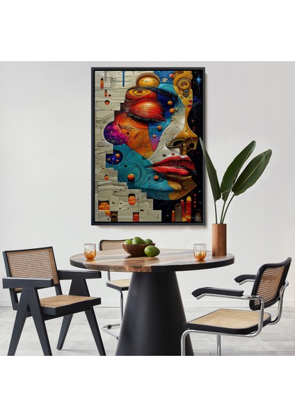 Çerçeveli Dekoratif Kanvas Tablo, Soyut Kadın TABLOSU-7945
