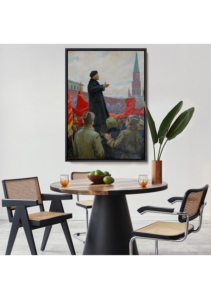 Çerçeveli Dekoratif Kanvas Tablo, Sovyet Lideri Vladimir Lenin TABLO-7888
