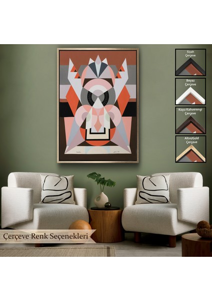 Çerçeveli Dekoratif Kanvas Tablo, Auguste Herbin - Simetrik Bileşim TABLOSU-8101