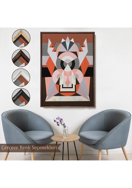 Çerçeveli Dekoratif Kanvas Tablo, Auguste Herbin - Simetrik Bileşim TABLOSU-8101